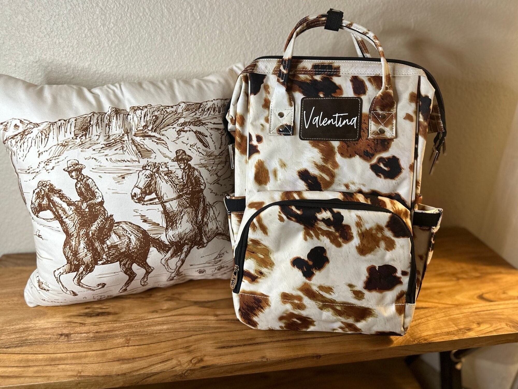 Cow Print Diaper Bag Backpack – Monogram Maiden