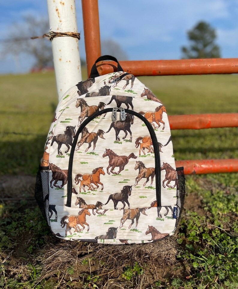 Western Horse Backpack Large School Backpack Personalized Etsy