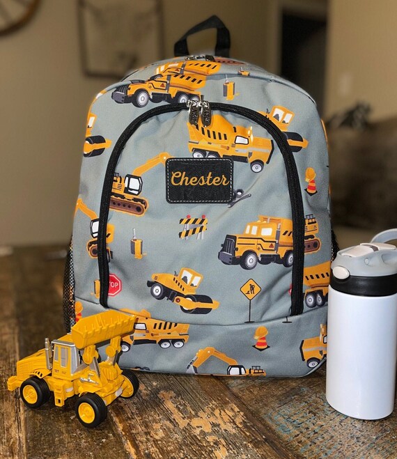 Construction Truck Backpack Personalized Backpack Truck Backpack Yellow Truck Dump Truck Personalized Gift Truck Bag Large Backpacks Etsy