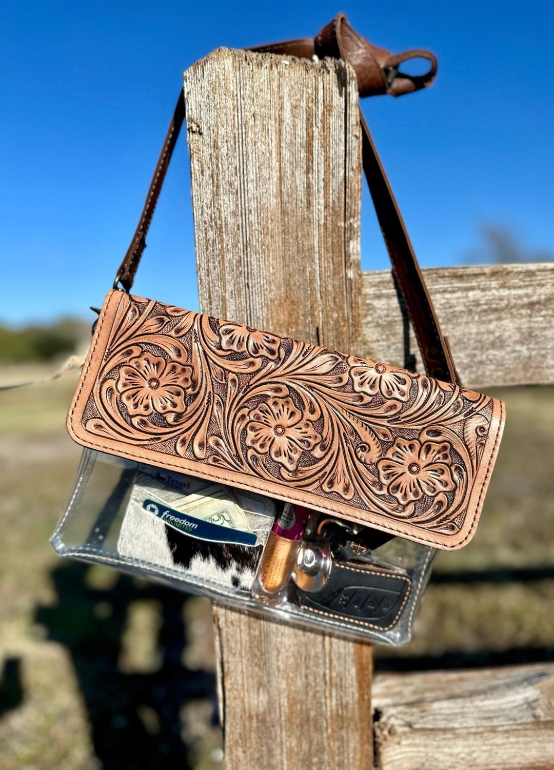 Clear Leather Stadium Bag Stadium Bag Stadium Purse Clear Etsy