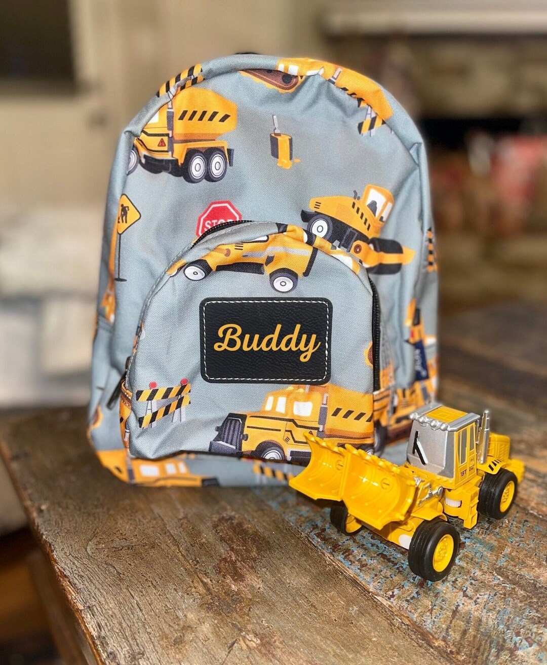 Mini Backpack, Construction Truck Backpack, Personalized Backpack, Construction Trucks, Toddler