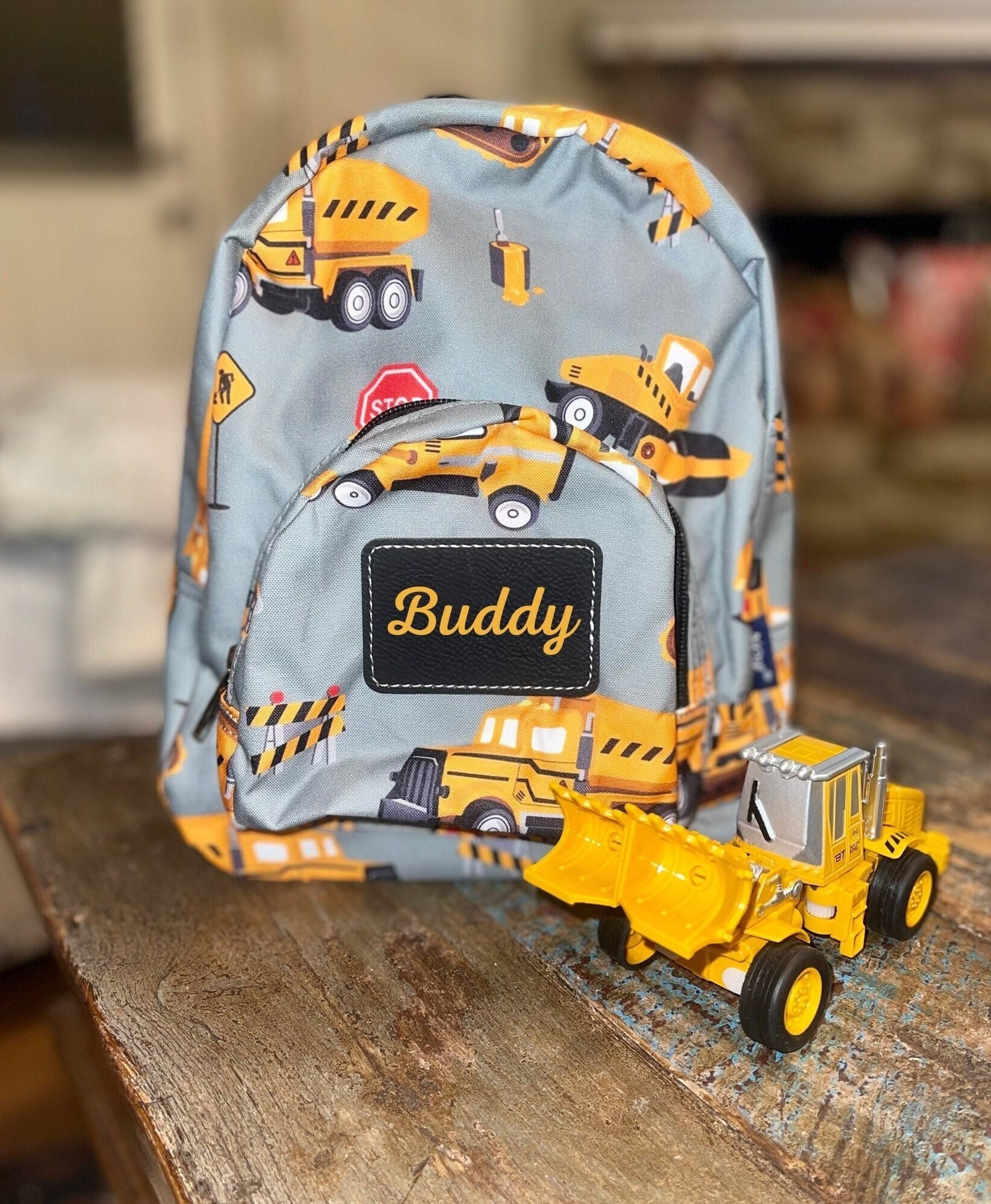 Mini Backpack Kids, Digger Truck, School Boy Bag, Gift for Toddler