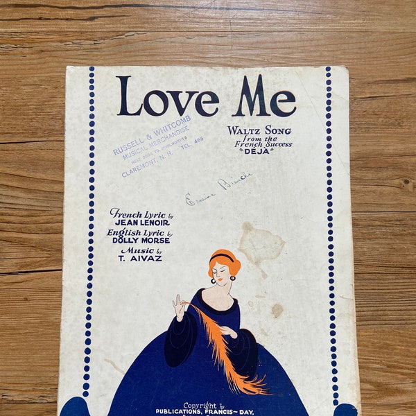 VIntage Sheet Music for "Love Me"