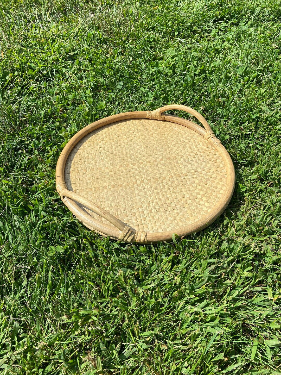Woven Rattan Serving Tray Etsy