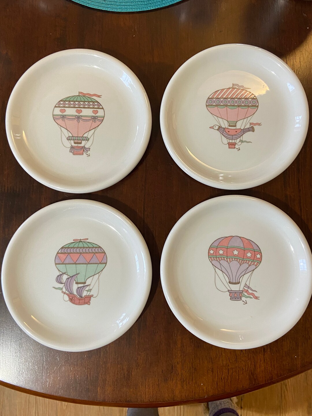 Whimsical Hot Air Balloon Plates Set of 4 Etsy