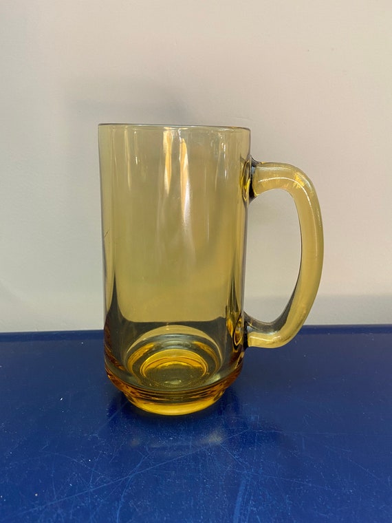 Vintage Amber Beer Mug Etsy