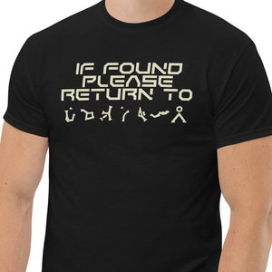 Wenn gefunden, kehre bitte zu Stargate SG1, Stargate Atlantis, Stargate-Universum, Sci-Fi-Geschenk, klassisches T-Shirt - mehrere Farboptionen zurück