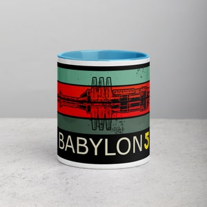 Retro Babylon 5 Station, Babylon 5 Science Fiction, Nostalgie, Geschenk, Muttertag, Vatertag, Becher mit Farbe im Inneren