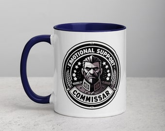 Emotional Support Commissar wargaming mugs Wargamer coffee mug Imperial Guard Miniature Collectors, Ceramic Mug with Colour Inside