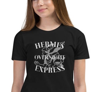 Hermes Overnight Express YOUTH Shirt, GREEK MYTHOLOGY gift, Greek God, Messenger of the Gods, Hermes Youth T-Shirt