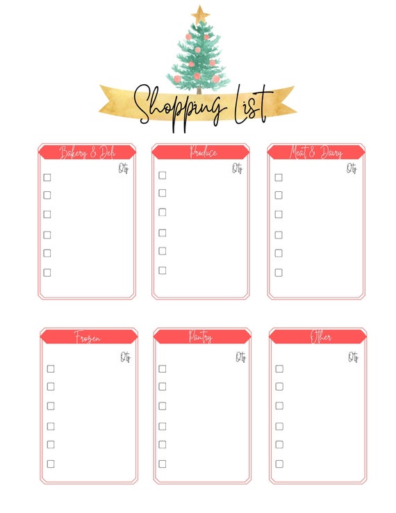 Lista De Invitados En Blanco Para Imprimir Para Navidad