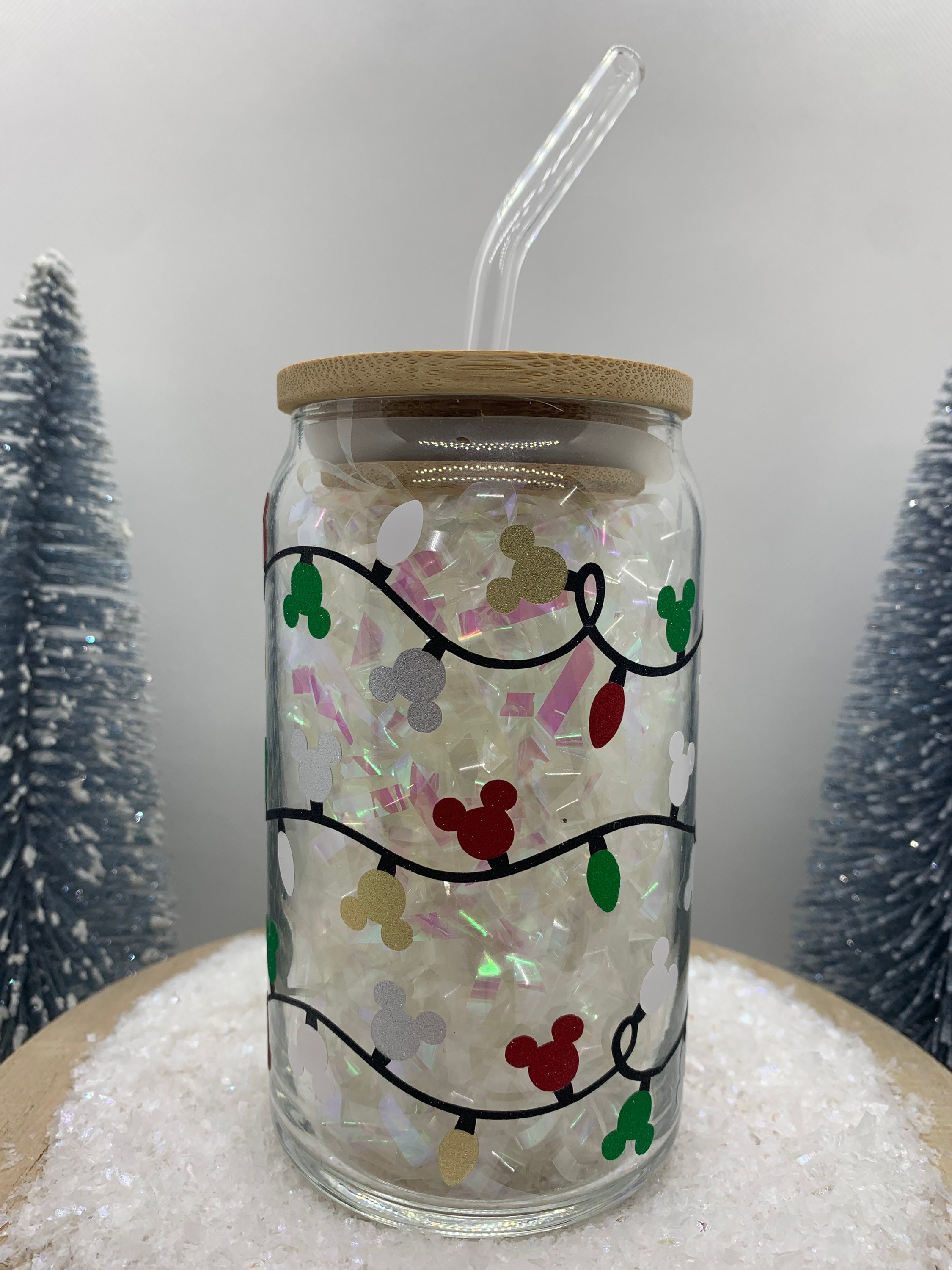 Christmas light Can Glass Can Cup – Lexie Craft Creations