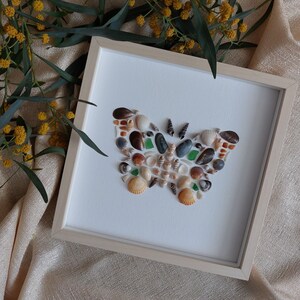 Butterfly Seashell Wall Decor Butterfly Small Framed Shell Art Mosaic ...