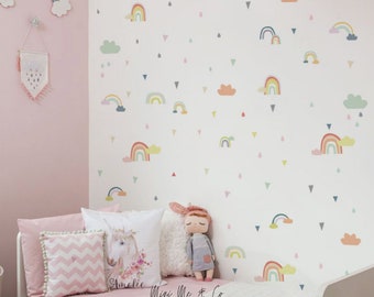 Fabric Rainbow Wall Decal, Rainbow Wall Sticker, Nursery Room Decor, Wall Decor, Wall Art, Nursery Wall Sticker, Baby Room Decoration,