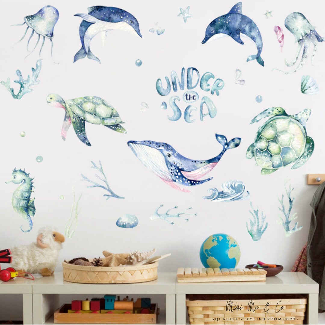 Ocean Animals Wall Decal for Kids and Nursery Sticker Set Etsy