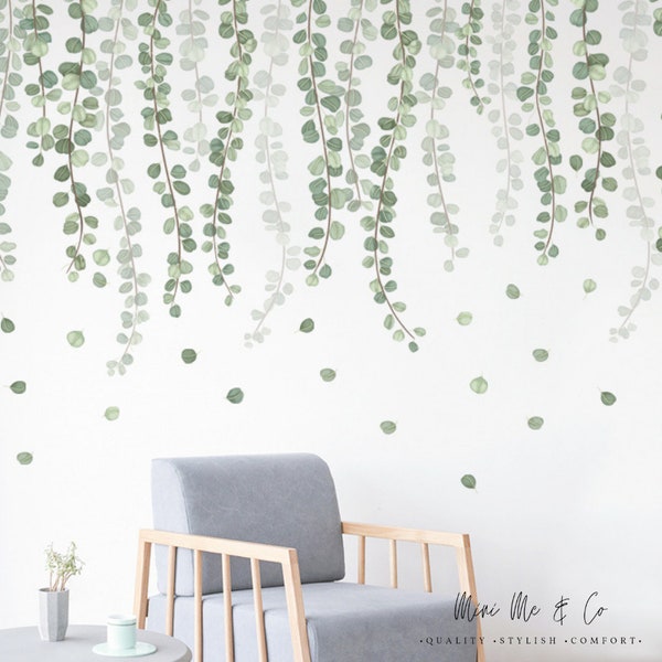 Hanging Foliage Wall Sticker/Decal, Leaves Decal/Wall Sticker, Removable Wall Decal,  Decal, botanical, nursery, Removable, Foliage, baby