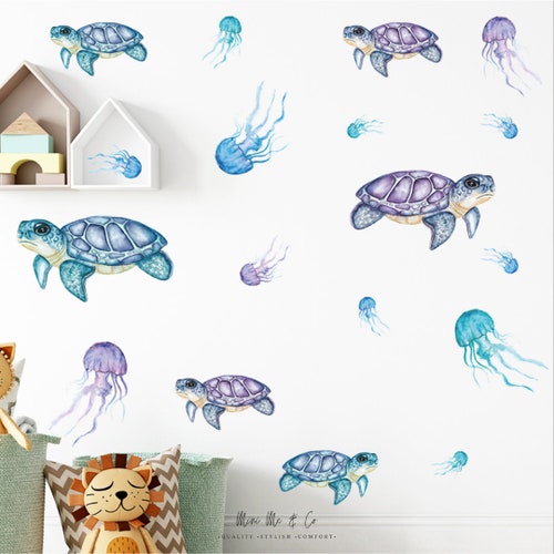 Ocean Nursery Wall Decal Under the Sea Sticker Watercolor Etsy Canada