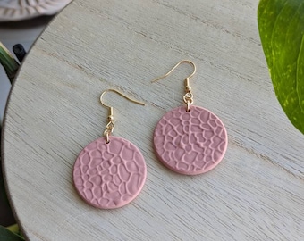 Simple Textured Polymer Clay Earrings - Multiple Colors