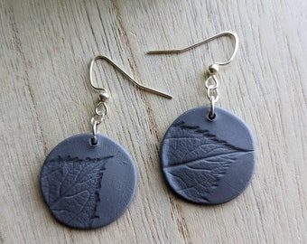 Small Pressed Leaf Earrings - Simple Botanical Earthy Design - Multiple Color Options Available