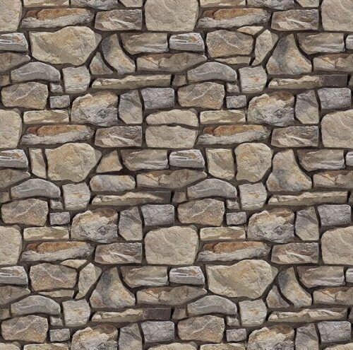 Chuangdi 2 Sheets 4.5 x 9 Feet Brick Stone Wall Backdrop Stone Wall Scene  Setter Brick Sheet Wallpaper Curtains Door Removable Brick Tab