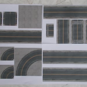 8枚 A4 21 x 29 cm 道路 PVC マット 1/144 -1/150 - 1/160 n n Nスケール アスファルト 粘着ビニール 道路