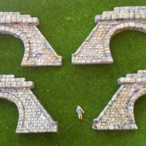 ロット4 擁壁アーチ 1/87 HOスケール 壁レンガ 4x15cmx7cm アーチ テクスチャ
