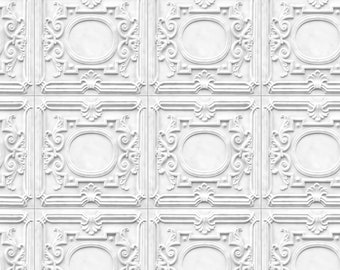 new new 6 sheets dollhouse White interior ceiling tiles panel  matt vinyl pvc SELF ADHESIVE 1/12   20x28cm   ba22