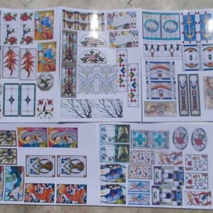 Neue 35 Doppel 1/12 für Schlösser,Puppenhäuser Glasfenster,5 TRANSPARENTE Sticker Blätter SELFADHESIVe