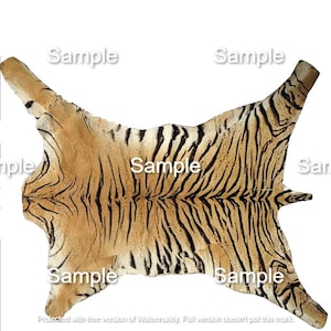 Neuer 1/6 Puppenhaus Lederminiatur Teppich auf Baumwollcanva Rugteppich Bengal Tiger 20Cmx24cm auf Baumwollleinen gedruckt