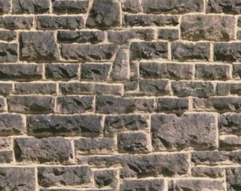 new 17 sheets wall 1/43-1/48 o  scale wall brick STONE 20x28cm each Sheet textured embossed BUMPY paper