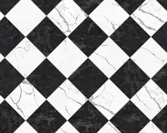 new new 6 SHEETS MATT marble black white dollhouse 21x29cm each vinyl self ADHESIVE 1/24 scale tile floor   af22