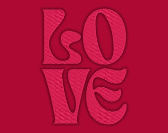 Love Embroidery File Pattern in PES, DST, VP3, and more | Valentine's Day | Anniversary, Self Love, Womens Empowerment | Best Seller