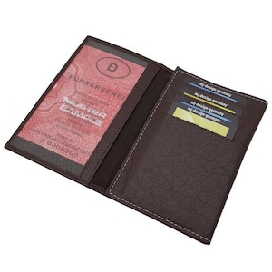 Büffelleder Ausweisetui / Ausweishülle / Ausweistasche / Kreditkartenetui / Kartenetui mit RFID & NFC Schutz in Braun