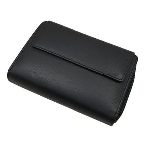 Rind-Nappa Leder Damen Geldbörse / Geldbeutel / Portemonnaie / Portmonaise / Geldtasche / Portmonee mit RFID & NFC Schutz in Schwarz