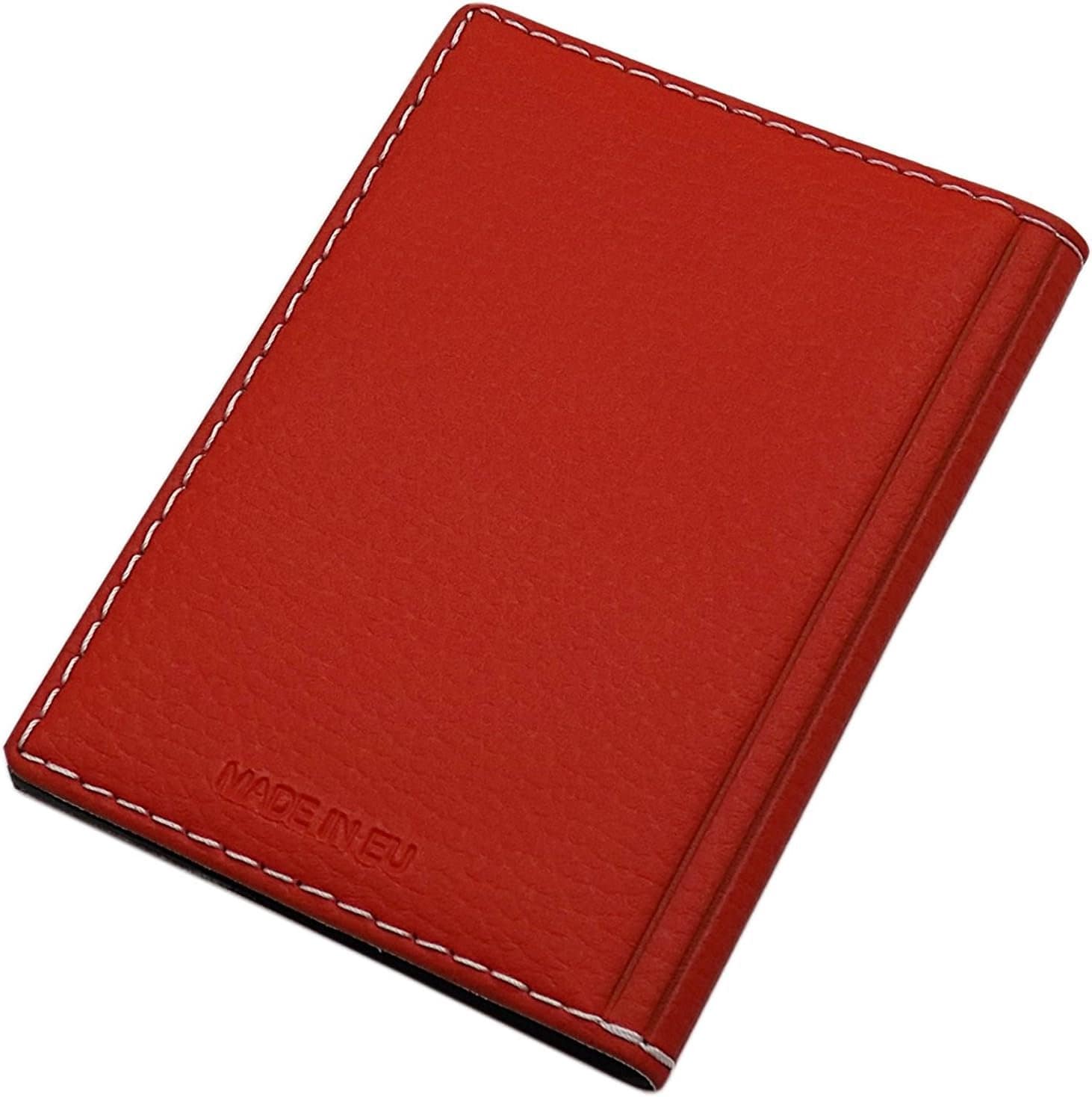 Pochette Carte D'Identité Cuir Buffle MJ-Design Germany - Protection RFID NFC, 14 Compartiments