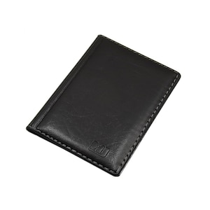 Elegante Ausweismappe / Ausweistasche / Ausweisetui / Ausweismäppchen / Kreditkartenetui / Kartenetui mit 4 Fächern (Design 1 / Schwarz)
