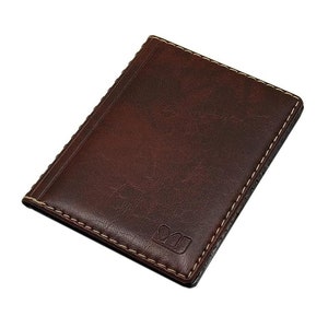 Elegante Ausweismappe / Ausweistasche / Ausweisetui / Ausweismäppchen / Kreditkartenetui mit 12 Fächern (Design 1 / Braun)