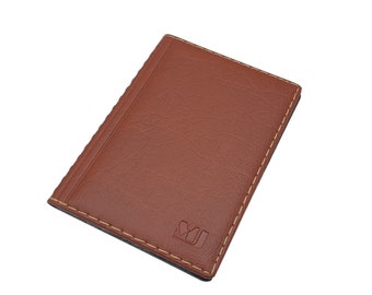 Elegant ID folder / ID bag / ID case / ID case / credit card case / card case with 4 compartments (Design 3 / Brown)