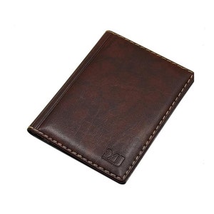 Elegante Ausweismappe / Ausweistasche / Ausweisetui / Ausweismäppchen / Kreditkartenetui / Kartenetui mit 4 Fächern (Design 1 / Braun)