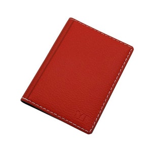 Elegante Ausweismappe / Ausweistasche / Ausweisetui / Ausweismäppchen / Kreditkartenetui mit 12 Fächern (Design 2 / Rot)