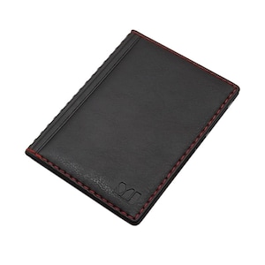 Elegante Ausweismappe / Ausweistasche / Ausweisetui / Ausweismäppchen / Kreditkartenetui / Kartenetui mit 4 Fächern (Design 4 / Schwarz)