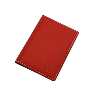Elegante Ausweismappe / Ausweistasche / Ausweisetui / Ausweismäppchen / Kreditkartenetui / Kartenetui mit 4 Fächern (Design 2 / Rot)