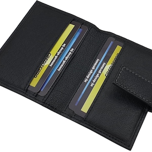 XXL Büffelleder Kreditkartenetui / Kartenetui / Visitenkartenetui / Scheckkartenetui / Kartenmäppchen mit RFID & NFC Schutz in Schwarz Bild 3
