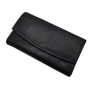 Büffelleder Kellnerbörse / Geldbeutel / Geldbörse / Portemonnaie / Geldtasche / Taxibörse in Schwarz