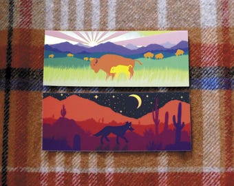 Coyote & Bison - Holographic Vinyl Stickers