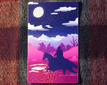 Neon Moon - Holographic Cowboy Sticker