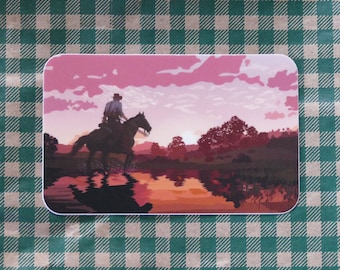 Heartlands Sunrise - Vinyl Cowboy Sticker