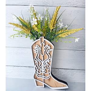 Cowgirl Boot Western Decor -  Hang With or Without Flowers  - Coastal Cowgirl Aesthetic Decor | Boho