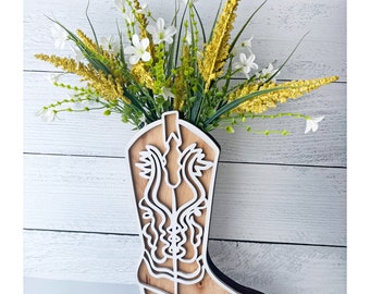 Cowgirl Boot Western Decor -  Hang With or Without Flowers  - Coastal Cowgirl Aesthetic Decor | Boho