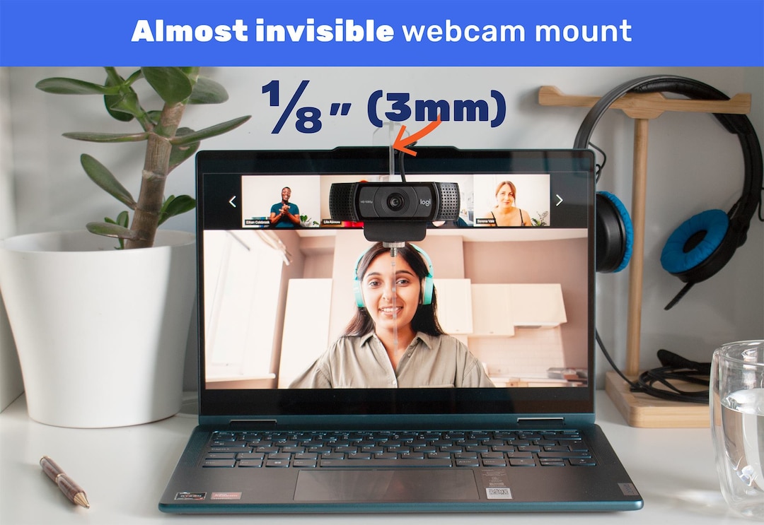 Almost Invisible Middle-screen Webcam Mount Crystal Clear and